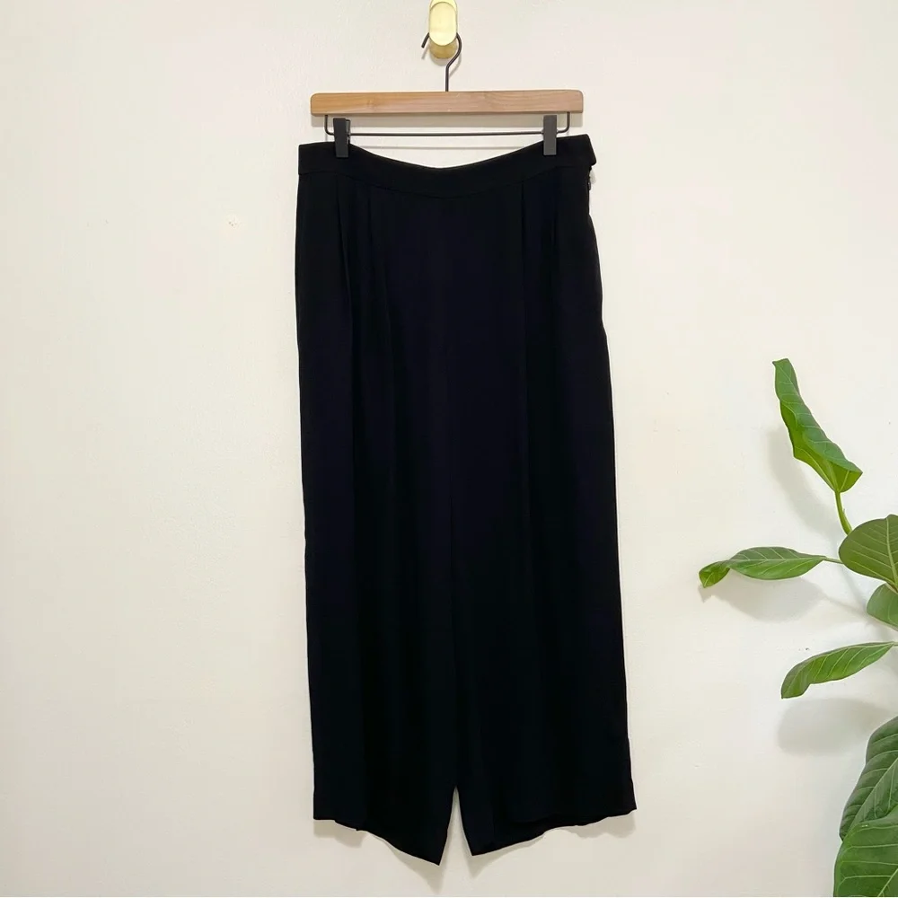 Vince Wide Leg High Rise Relaxed Fit Lightweight Black Pants
